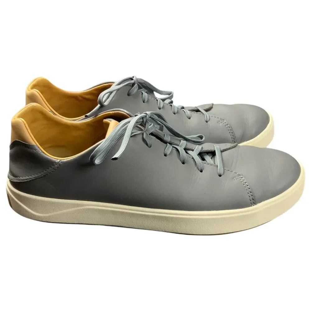 OluKai Lae’ahi Lī Ili Men’s Size 12 Gray Leather Casual Comfort Sneakers Shoes